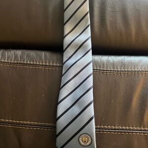 Manchester City FC Blue Striped Tie